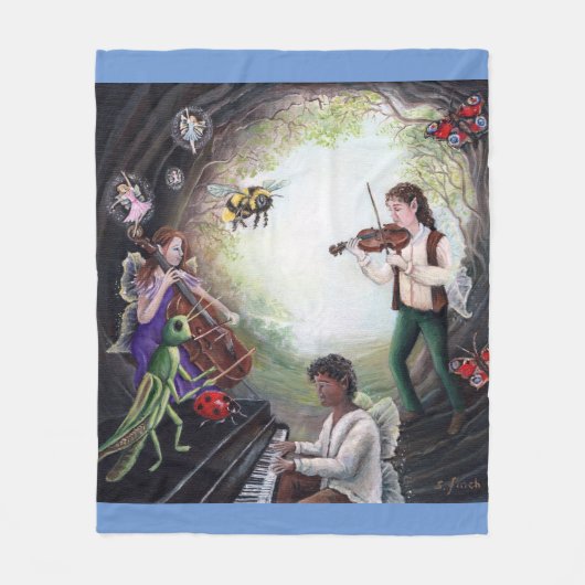 Summer Solstice Fairy Concert Fleece Deken (Voorkant)