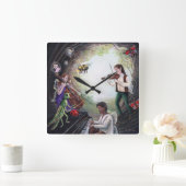 Summer Solstice Fairy Concert Vierkante Klok (Huis)