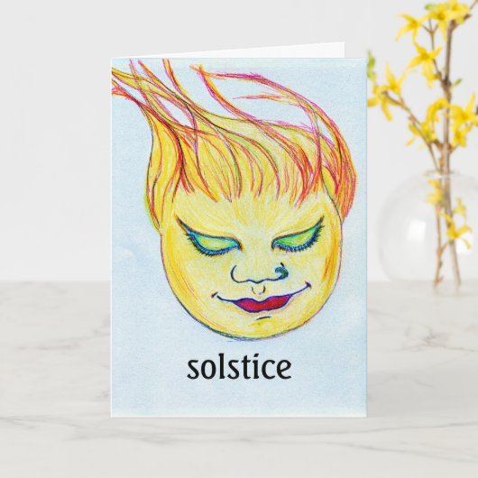 summer solstice kaart (Gele Bloem)