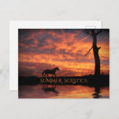 Summer Solstice Litha Horse and Sunrise Briefkaart (Voorkant / Achterkant)