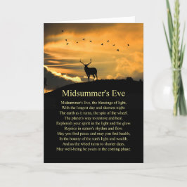 Summer Solstice Mid Summers Eve Elk en Poem Kaart