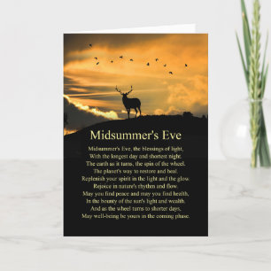 Summer Solstice Mid Summers Eve Elk en Poem Kaart