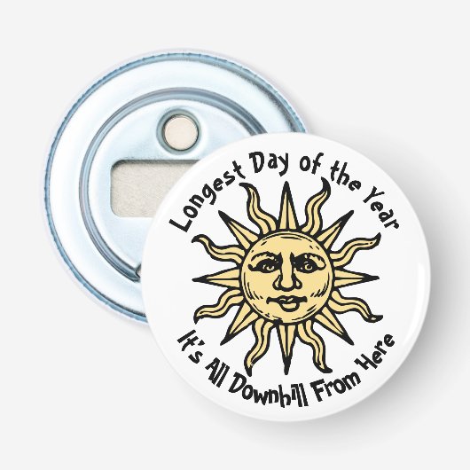 Summer Solstice Poem Button Flesopener (Voorkant)
