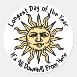 Summer Solstice Poem Ronde Sticker