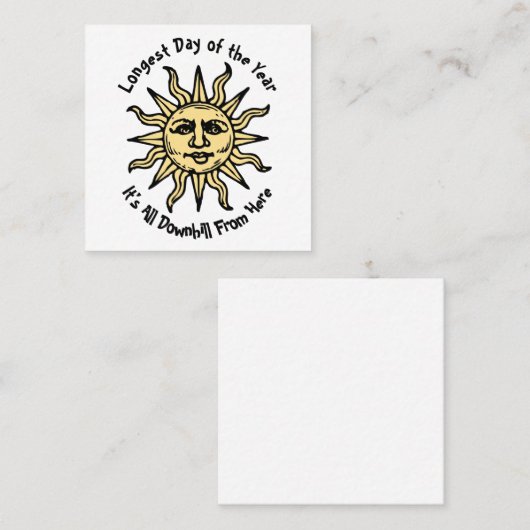Summer Solstice Poem Vierkante Visitekaartje (Voorkant / Achterkant)