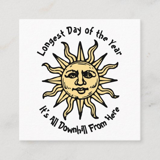 Summer Solstice Poem Vierkante Visitekaartje (Voorkant)