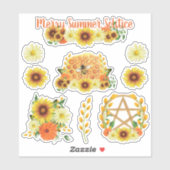 Summer Solstice Sunflower Honey Bee Pagan Kinder Sticker (Vel)