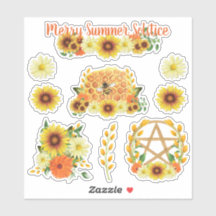 Summer Solstice Sunflower Honey Bee Pagan Kinder