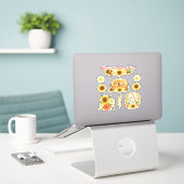 Summer Solstice Sunflower Honey Bee Pagan Kinder Sticker (Laptop op bureau)