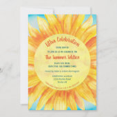 Summer Solstice Sunflower Sun Wiccan Litha Party Kaart (Voorkant)