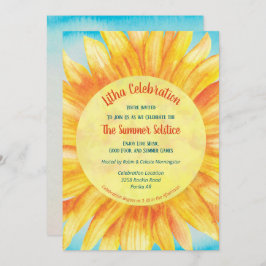 Summer Solstice Sunflower Sun Wiccan Litha Party Kaart
