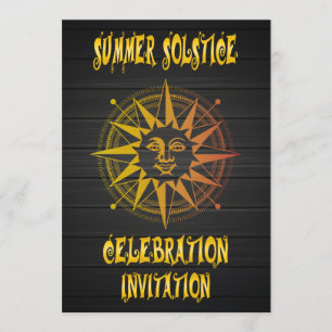 Summer Solstice Yellow and Black Celebration Kaart