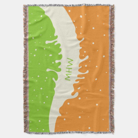 Summer Splash aangepaste monogram gootdeken Deken (Voorkant Verticaal)