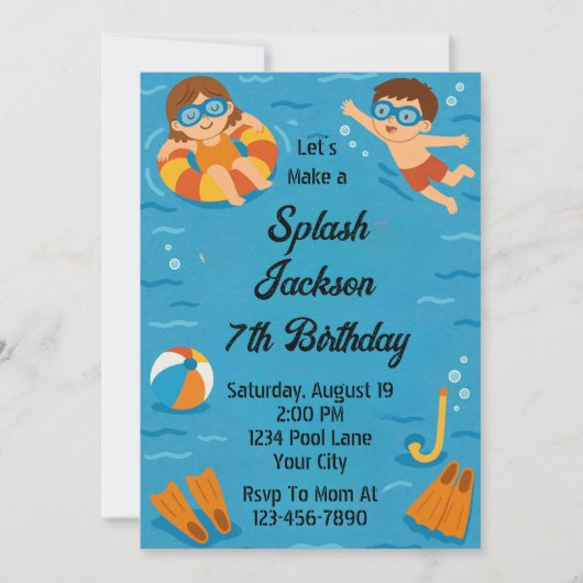 Summer Splash Birthday Kaart (Voorkant)