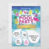 Summer Splash Pool Party Invitation Kaart (Voorkant)