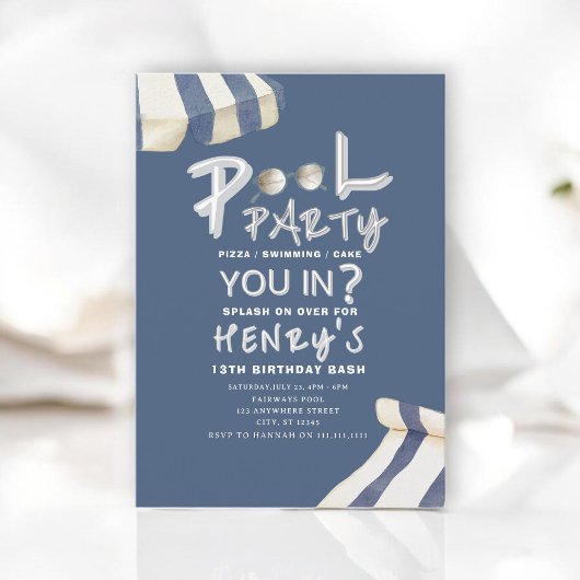 Summer Splash Pool Party Invite Kaart