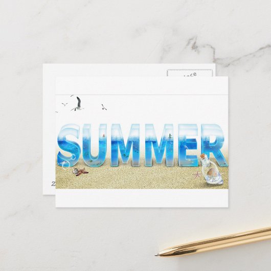 “Summer Splash Strand Ansichtkaart” Briefkaart