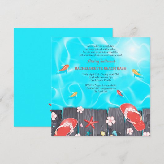 Summer Splash Uitnodiging (Voorkant / Achterkant)