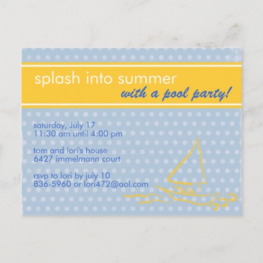 Summer Splash Uitnodiging (Voorkant)