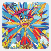Summer Splash! Vierkante Sticker (Voorkant)