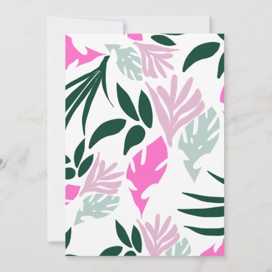 Summer Spring Tropical Monstera Leaf Wedding Kaart (Achterkant)