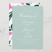 Summer Spring Tropical Monstera Leaf Wedding Kaart (Voorkant / Achterkant)
