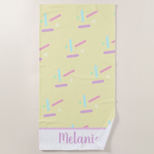 Summer Sprinkles Pastels Name Beach Towel Strandlaken (Voorkant)