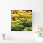 Summer Squash Genummerde Square Wall Clock Vierkante Klok (Huis)