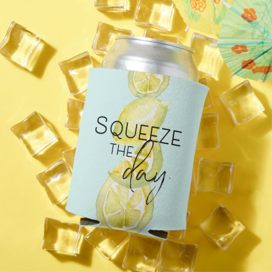 Summer Squeeze the day quote waterverf Blikjeskoeler (Insitu Zomer)