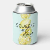 Summer Squeeze the day quote waterverf Blikjeskoeler (Blikje Achterkant)