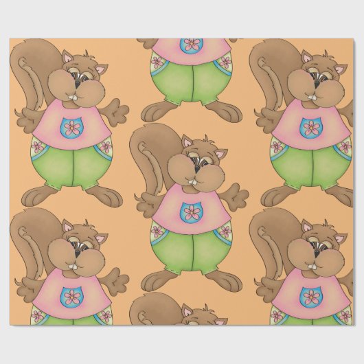 Summer Squirrel Cadeaupapier (Vlak)