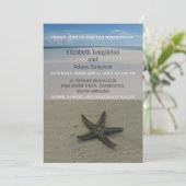 Summer Starfish Beach Destination Wedding Kaart (Staand voorkant)