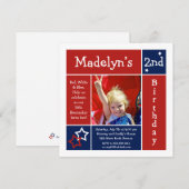 Summer Stars Patriotic Birthday Invitation Kaart (Voorkant / Achterkant)
