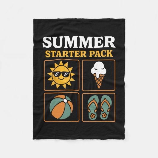 Summer Starter Pack Sun Flip Flops Ll And Ice Crea Fleece Deken (Voorkant)