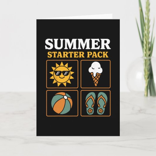 Summer Starter Pack Sun Flip Flops Ll And Ice Crea Kaart (Voorkant)