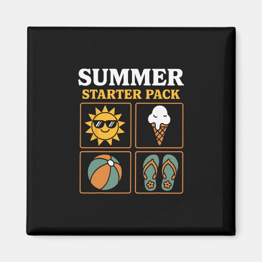Summer Starter Pack Sun Flip Flops Ll And Ice Crea Magneet (Voorkant)