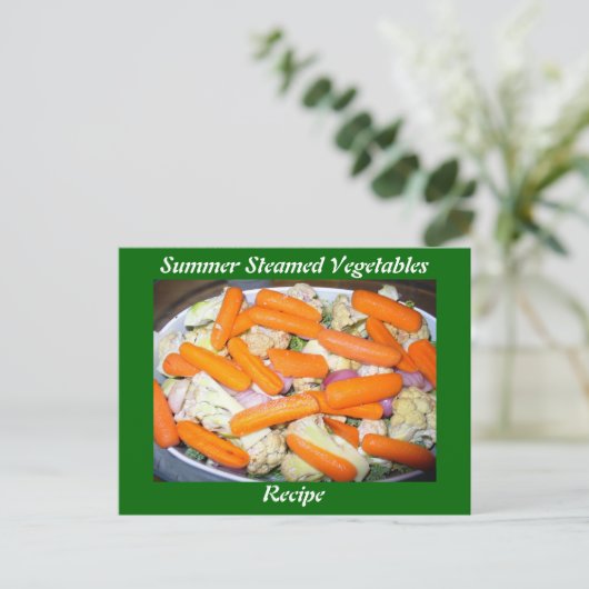 Summer Steamed Vegetables Recipe Briefkaart (Staand voorkant)