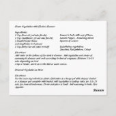 Summer Steamed Vegetables Recipe Briefkaart (Achterkant)