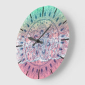 Summer strand bohemian mandala grote klok (Hoek)