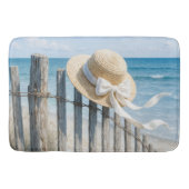 Summer Straw Hat On Beach Fence Badmat (Voorkant)