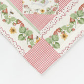 Summer Strawberries Floral Gingham Baby Girl Fleece Deken (Hoek)