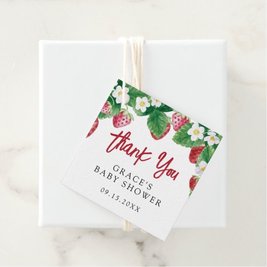Summer Strawberry Baby shower Dank je Bedankjes Labels (In situ)