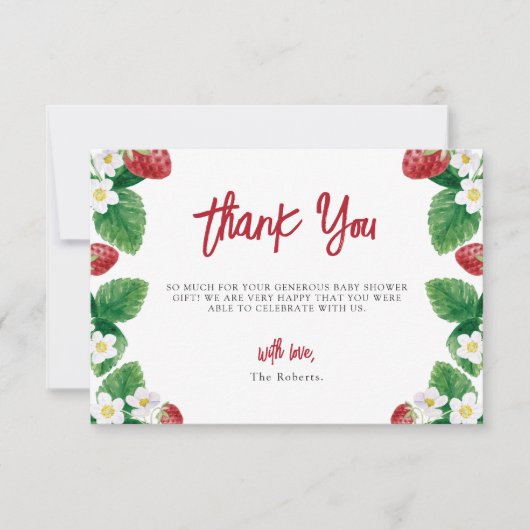 Summer Strawberry Berry Sweet Bedankt (Voorkant)