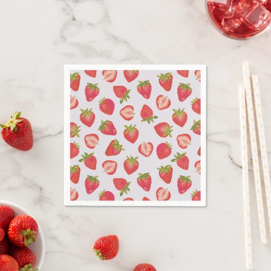 Summer Strawberry Fruit Pattern Servet (Insitu)
