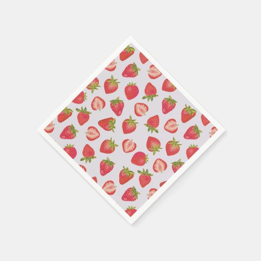 Summer Strawberry Fruit Pattern Servet (Hoek)
