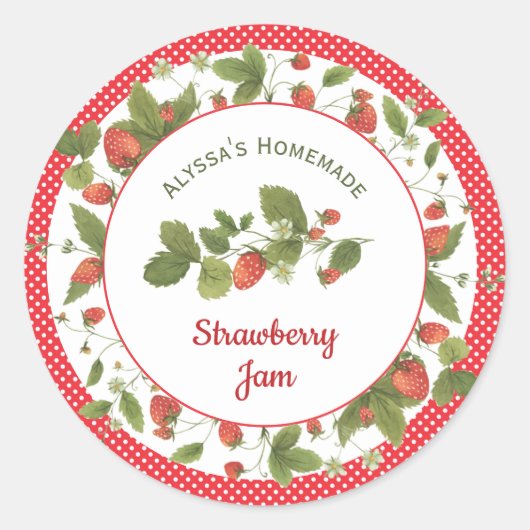 Summer Strawberry Jam Canning Label (Voorkant)