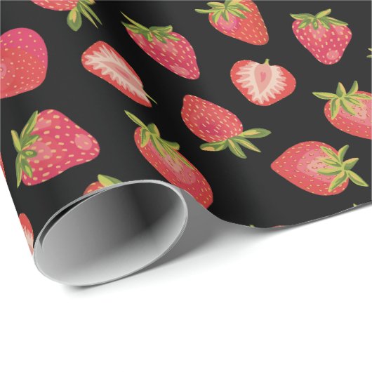 Summer Strawberry Pattern Cadeaupapier (Rol Hoek)