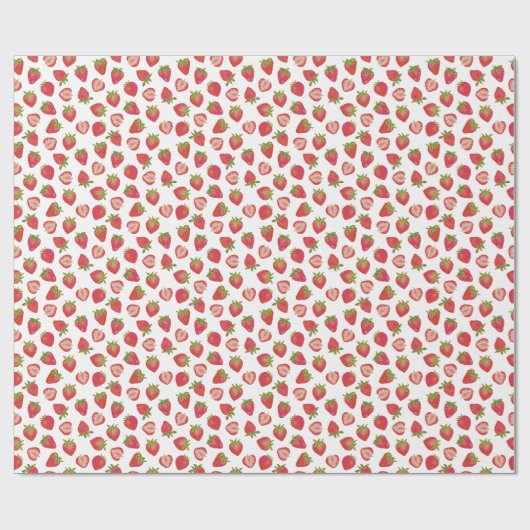 Summer Strawberry Pattern Cadeaupapier (Vlak)