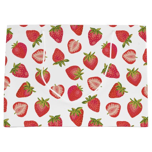 Summer Strawberry Pattern Groot Cadeauzakje (Voorkant)