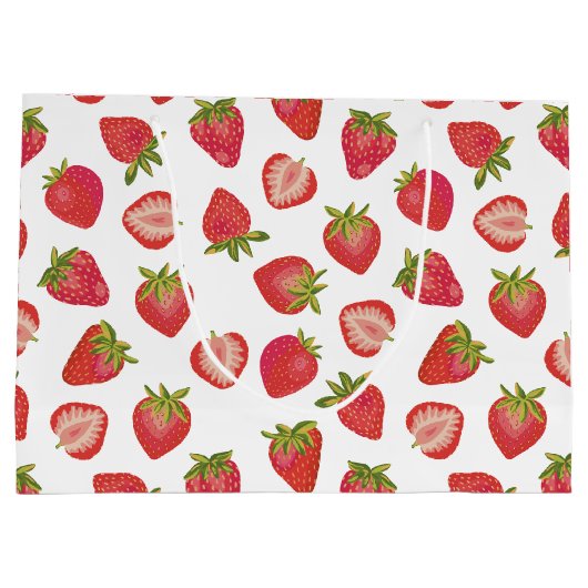 Summer Strawberry Pattern Groot Cadeauzakje (Achterkant)